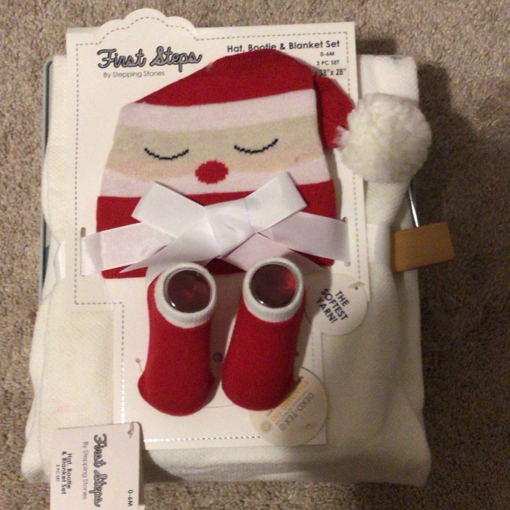 First Steps Festive Red and White Santa Hat Set